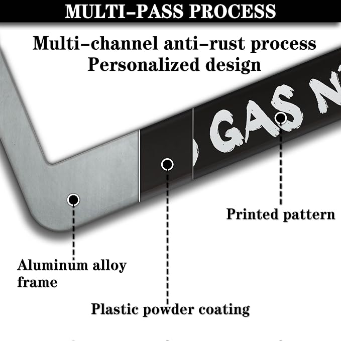 License Plate Cover Black and White License Plate Frames It’s Electric No Gas - Image 5