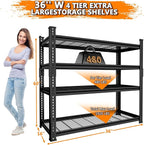 Storage Shelves Heavy Duty, 4-Tier Adjustable Metal Industrial Utility Shelf - Image 3
