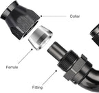 EVIL ENERGY 12AN 180 Degree PTFE One Piece Full Flow End Hose Fitting Aluminum - Image 2