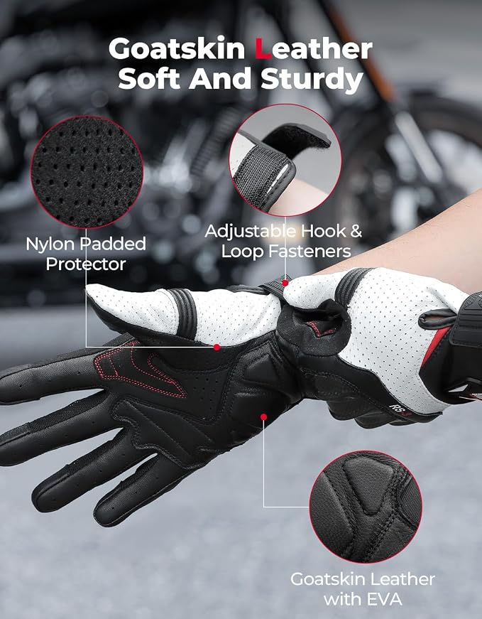 KEMIMOTO Sheepskin Leather Motorcycle Gloves - Image 5