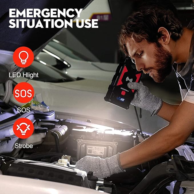 Car Jump Starter, 6000A Peak 26800mAh 12V Car Battery Starter, - Image 6