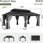 Aoxun 12' X 20' Hardtop Gazebo, Aluminum Outdoor Gazebo - Image 8