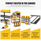 Wall Mount Power Tool Organizer, 4 Layer 8 Drill Hangers Storage Rack, Tool - Image 5