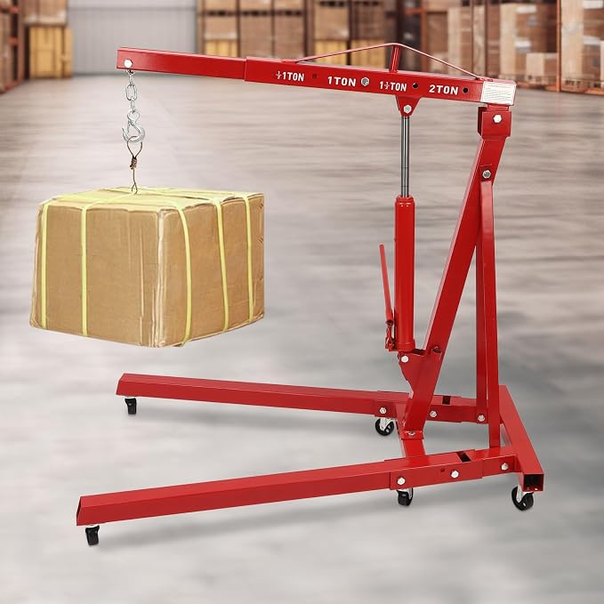 2 Ton Folding Engine Hoist Heavy Duty Carbon Steel Hydraulic Shop Engine Crane - Image 7