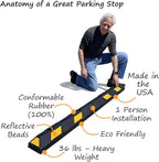 SmartSign Rubber Parking Curb, Heavy Duty Parking Stops - Image 7