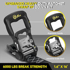 4Pcs 1.6”x16ft Heavy Duty Ratchet Straps - Image 2