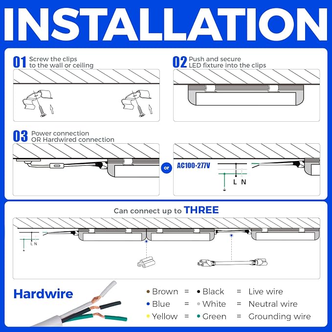 Barrina 8FT LED Shop Light, 100W 15000LM 6500K Super Bright White, Linkable - Image 8