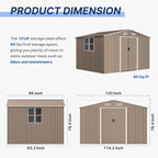 10FT x 8FT Metal Outdoor Storage Shed, Garden Sheds & Outdoor Storage - Image 3
