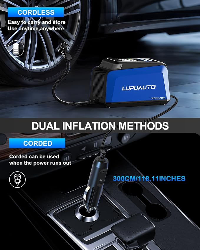 Tire Inflator Portable Air Compressor, 2X Faster Inflation, 150PSI Air Pump - Image 6