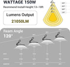 150W UFO Led High Bay Light, 21050LM 5000K Daylight Area Lighting, IP66 - Image 3