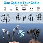 Coiled Lightning Cable 4 in 1 Multi Charging Cable 60W Fast Charging - Image 3