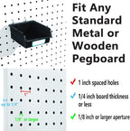 FRIMOONY Pegboard Bins with Hooks and Labels, - Image 5