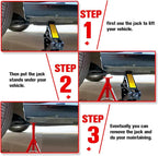 Foldable Jack Stands 3 Ton, 11.42"-16.06" Adjustable Height - Image 5