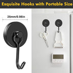 MIKEDE Black Strong Magnetic Hooks, 70LB+ Swivel Swing Magnetic Hooks Heavy Duty - Image 3