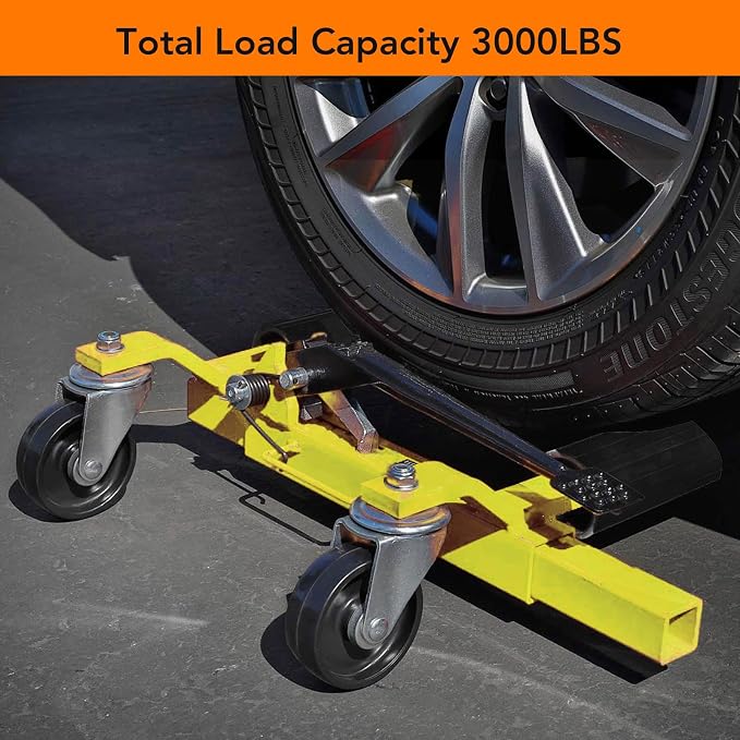 4 Pcs Car Wheel Dolly with Hydraulic Tire Jack, 1500LBS Capacity Trailer Dolly - Image 3