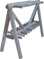 21-Place Freestanding Log Ski Rack Holder, Indoor & Outdoor Snowboard Racks - Image 9