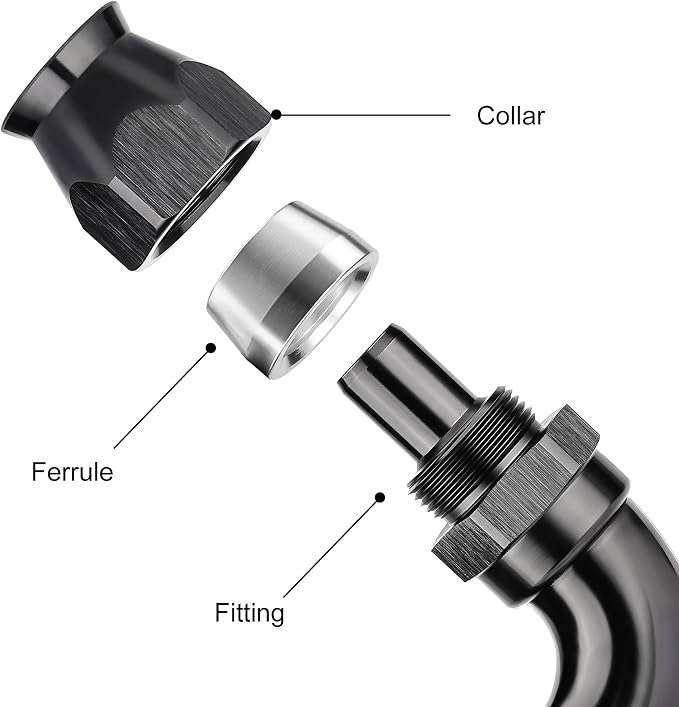 EVIL ENERGY 8AN 150 Degree PTFE One Piece Full Flow End Hose Fitting Aluminum - Image 2