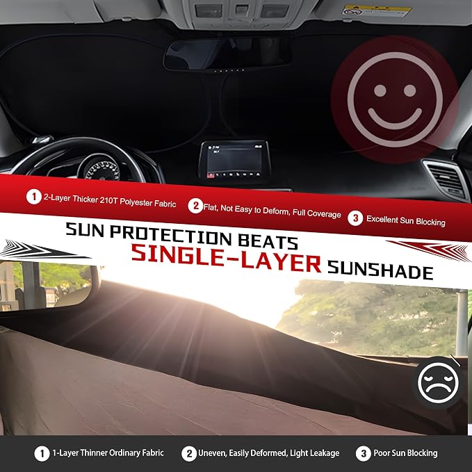 Windshield Sun Shade for 2025-2026 Chevy Equinox Foldable Sun Sunshade for Car - Image 5