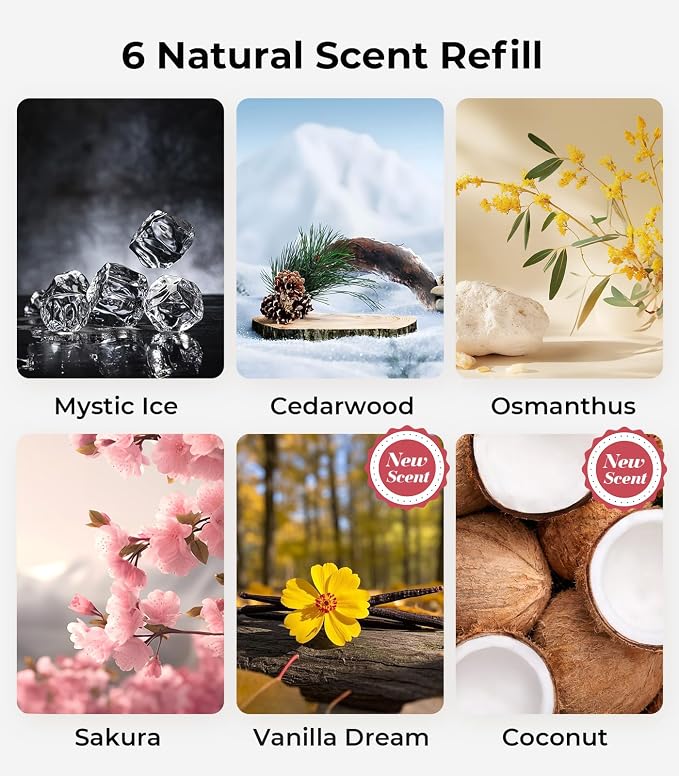 Smart Car Air Fresheners, Ambient Light & Mist Fragrance, Auto On/Off Car Air - Image 6