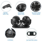 12V Car Fans Cooling Air Fan Powerful Dashboard Electric Dual Car Fan Cigarette - Image 3