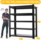 3020LBS Standing Shelf Units 72" H x 48″W x 20" D, Heavy Duty Garage Shelving - Image 2