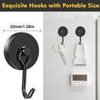 MIKEDE Magnetic Hooks, 110LB Heavy Duty Neodymium Black Magnet Hooks, Strong - Image 5