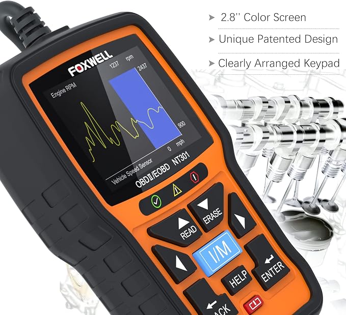 FOXWELL NT301 OBD2 Scanner Graphing Live Data Diagnostic Code Reader - Image 9