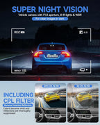 Dash Cam 4 Channel Front and Rear Inside, 360° Car Camera 4K UHD, Dash Camera - Image 7