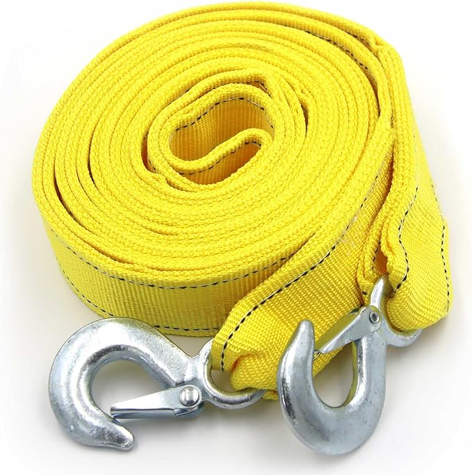 Heavy Duty Tow Strap with Safety Hooks | 2” x 16.4’ | 13200 LB Capacity by Gihunk