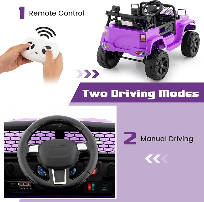 OLAKIDS Kids Ride On Truck, 12V Electric Vehicle Jeep Car - Image 5
