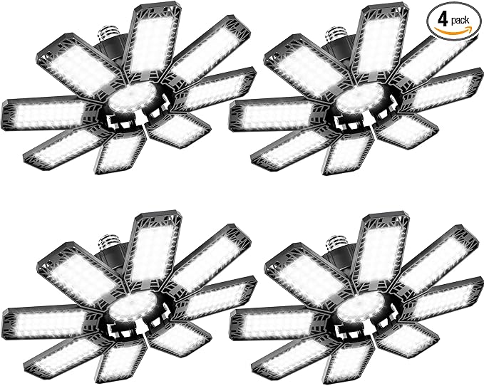 Garage Light 4 Pack - 240W 24000LM 6500K Garage Lights Ceiling LED by Unknown