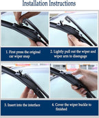 3Pcs Windshield Wiper Blades Set - Image 5