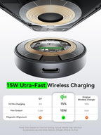THREEKEY for MagSafe Car Mount Charger, Qi2 Wireless Car Charger, Retractable - Image 3