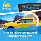 Extra Durable Window Deflectors Chrome Trim Tape-On Window Visors Rain Guards - Image 5