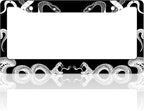 Black and White Snake Crawling License Plate Frame Gothic License Plate Holder by TINALUIN