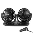 12V Car Fans Cooling Air Fan Powerful Dashboard Electric Dual Car Fan Cigarette by AOWOSA