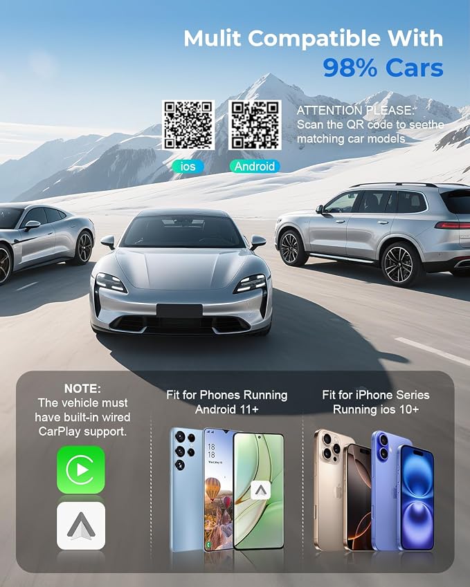 Wireless CarPlay Adapter for iPhone/Android Auto Wireless Adapter, Support - Image 6