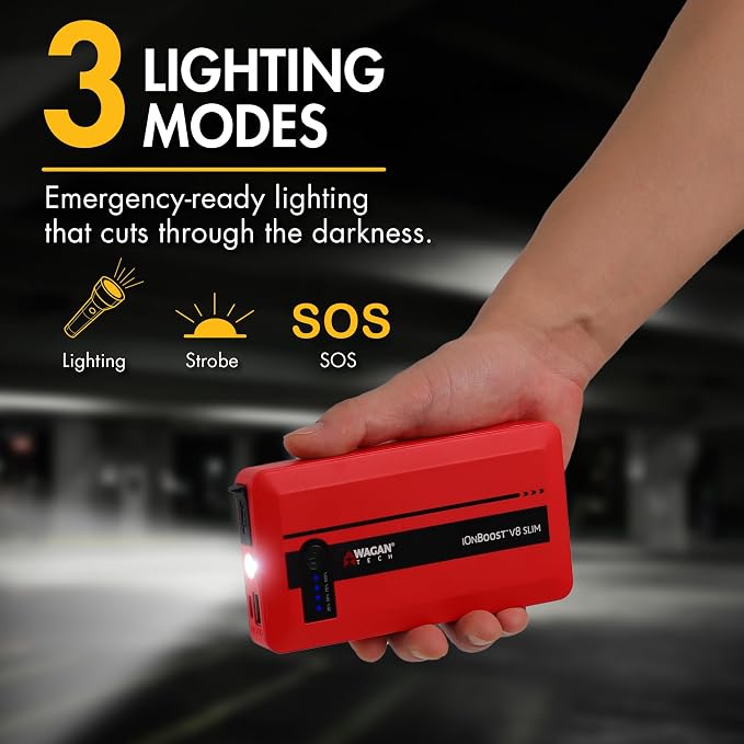 Wagan EL7601 iOnBoost V8 Slim Jump Starter 1200A Peak 12V Portable Lithium Car - Image 5