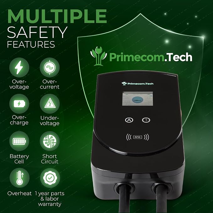 PRIMECOM 80 Amp 22KW 220Volt Level-2 18ft to 50ft Cord Lengths 20X Fast Smart - Image 8