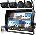 10'' 1080P Wireless Backup Camera System, 10 Inch DVR Quad Split Monitor by ZEROXCLUB