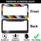 License Plate Frames Rainbow Front License Plate Bracket Rainbow Pride Flag - Image 3