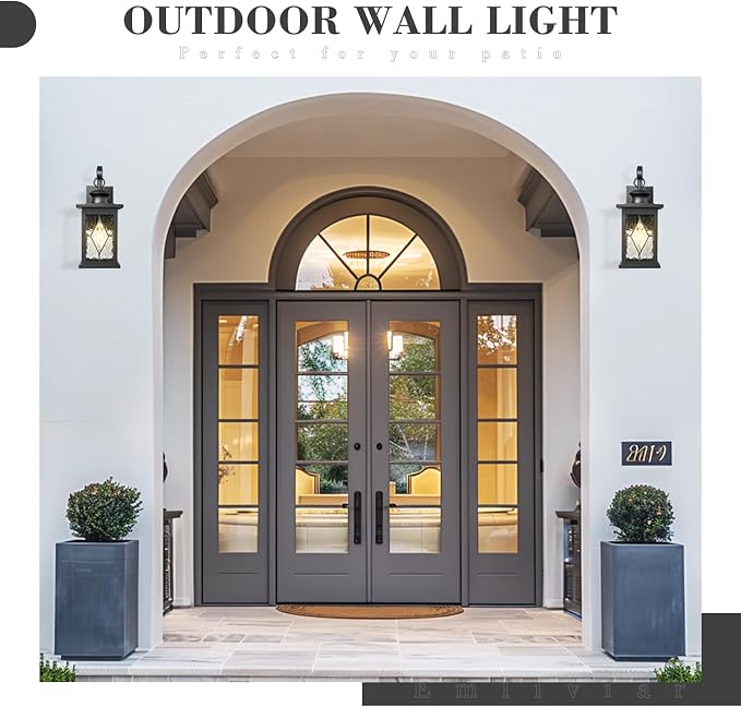 Emliviar Large Outdoor Wall Lantern 18 Inch, Outside Lights - Image 5