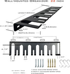 22‘’/25‘’/31‘’Black Wall-Mounted Tool Storage Rack, Suitable - Image 5