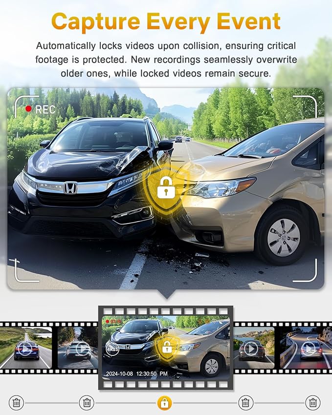 GKU 4K Dash Cam, Dash Cam Front - Image 8
