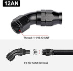 EVIL ENERGY 12AN 45 Degree PTFE One Piece Full Flow End Hose Fitting Aluminum - Image 4