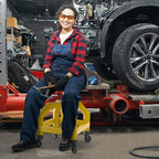 Goplus Rolling Garage Stool, 22.5”-27.5” Adjustable Mechanic Chair - Image 2