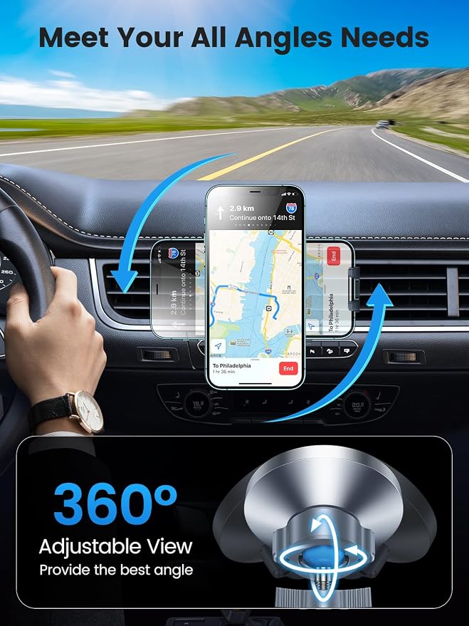 VICSEED for MagSafe Car Mount Magnetic Phone Holder for Car Vent 360 Adjustable - Image 5
