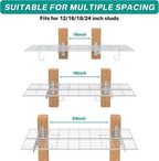 EVERHANGER Wall Mounted Garage Shelves, 2 x 4 ft Metal Storage Shelves - Image 6