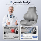 Coverado Memory Foam Car Seat Cushion and Lumbar Support Pillow - Image 3