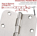 42 Pack Rounded Door Hinges Brushed Nickel 3.5 inch x 3-1/2", 5/8" Radius Heavy - Image 5